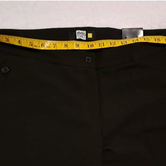 Women's Studio 1940 Melissa Wide‎ Leg Stretch Black Slacks Pants Size 3 Average - Picture 8 of 13